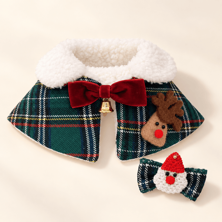 Pawtique HollyPlaid™ Holiday Bandana Collar Set - Pawtique