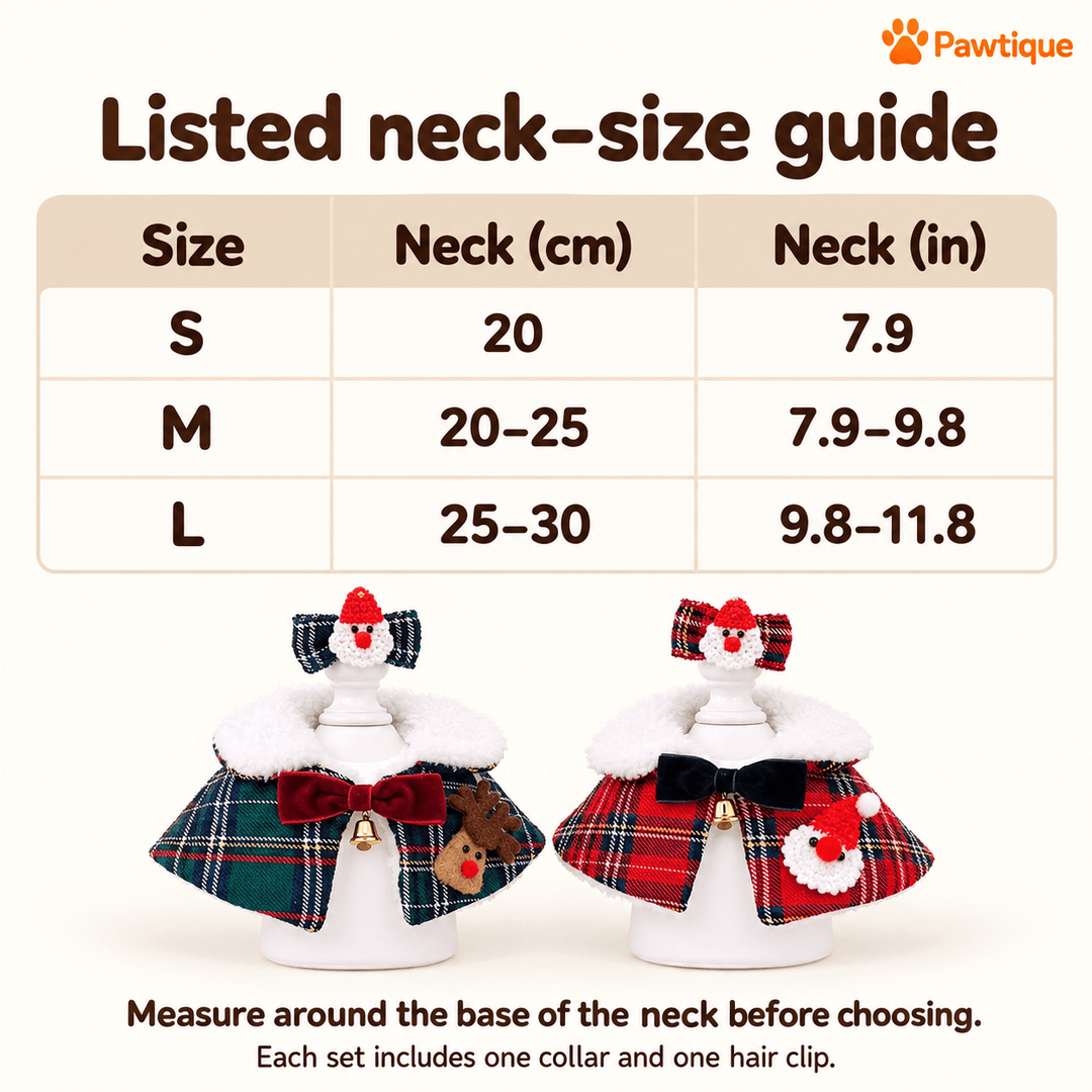 Pawtique HollyPlaid™ Holiday Bandana Collar Set - Pawtique