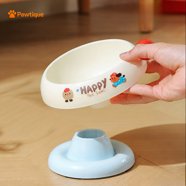 The White holder separates from the light-blue pedestal, revealing the connection boss and socket.