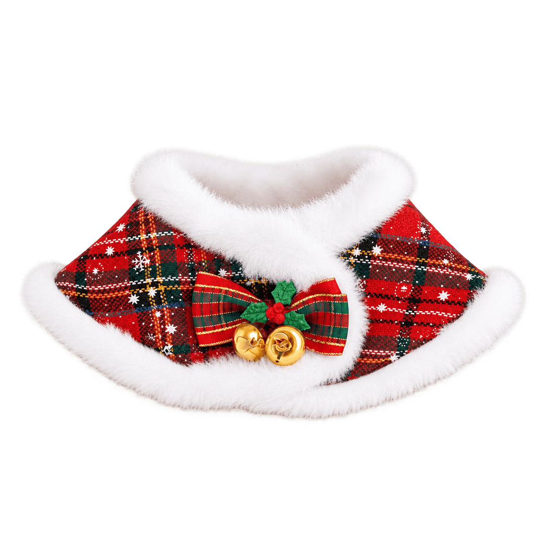 Pawtique JinglePlaid™ Holiday Pet Cape Collar - Pawtique