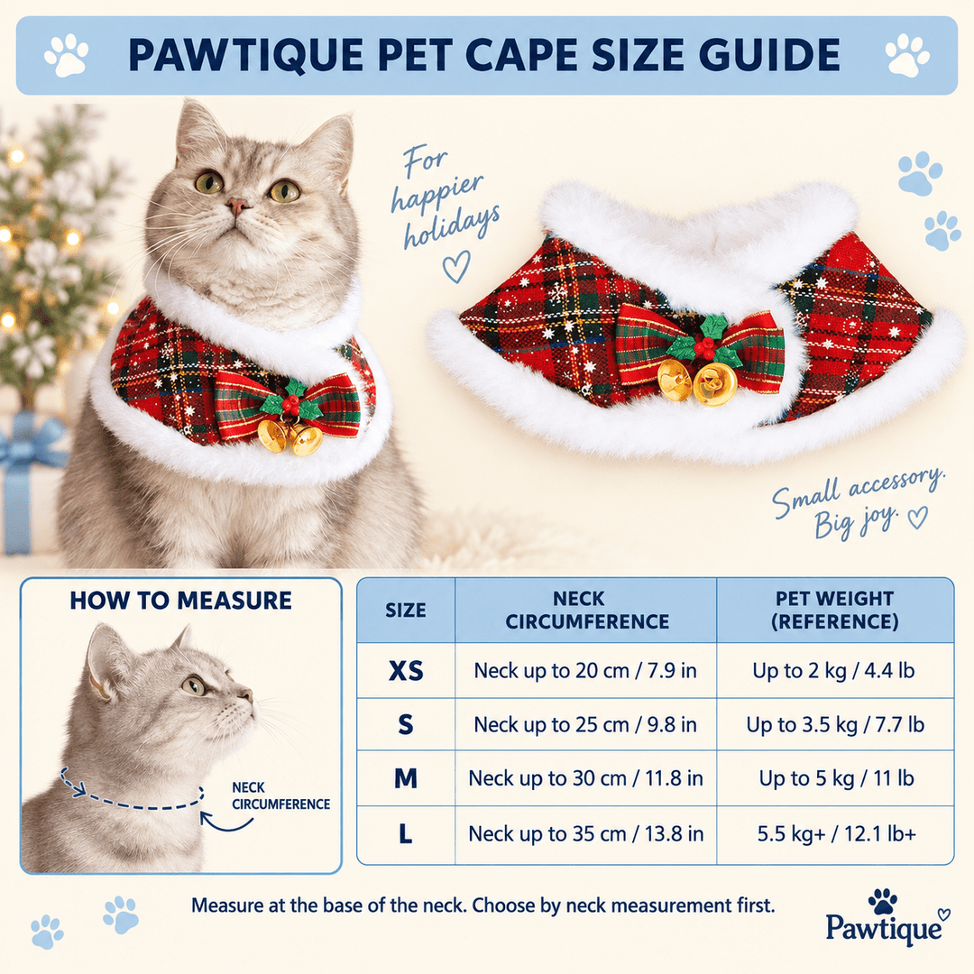 Pawtique JinglePlaid™ Holiday Pet Cape Collar - Pawtique