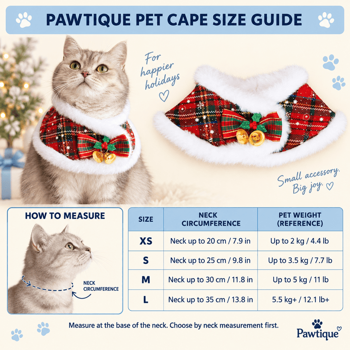 Pawtique JinglePlaid™ Holiday Pet Cape Collar - Pawtique