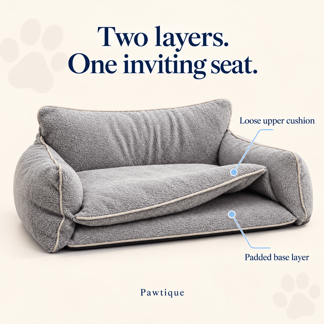 Pawtique LayerLounge™ Double-Cushion Pet Sofa Bed - Pawtique
