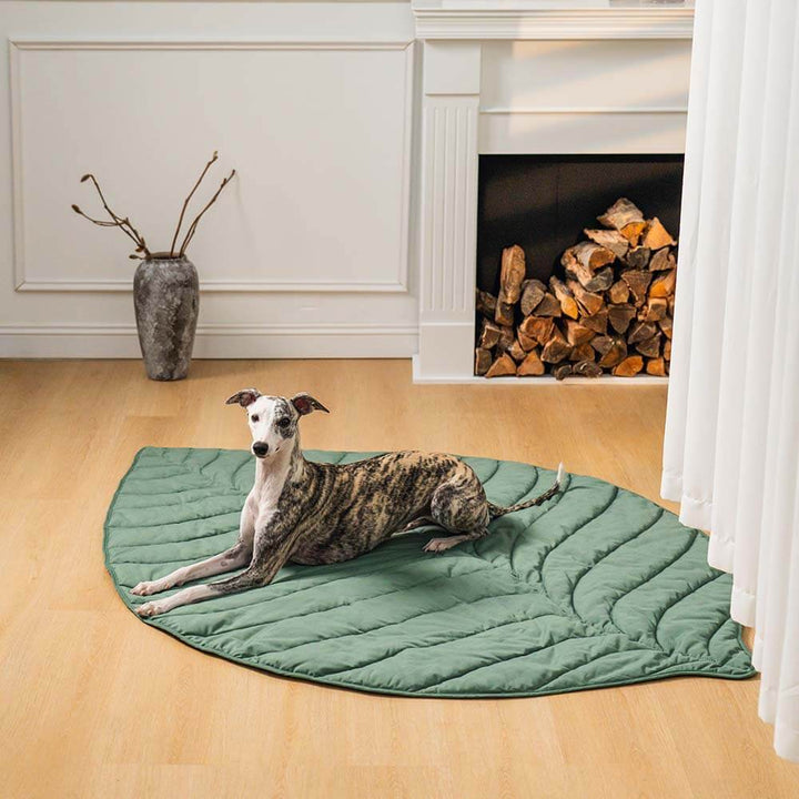 Pawtique LeafLounge™ Oversized Leaf-Shaped Pet Mat &amp; Blanket - Pawtique