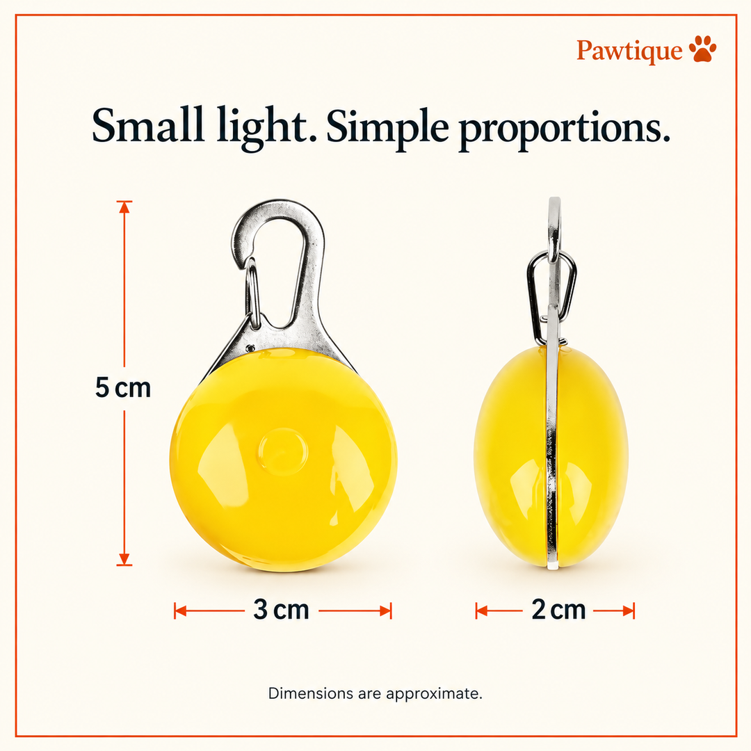 LED pendant dimensions: 5 cm overall height, 3 cm width and 2 cm depth