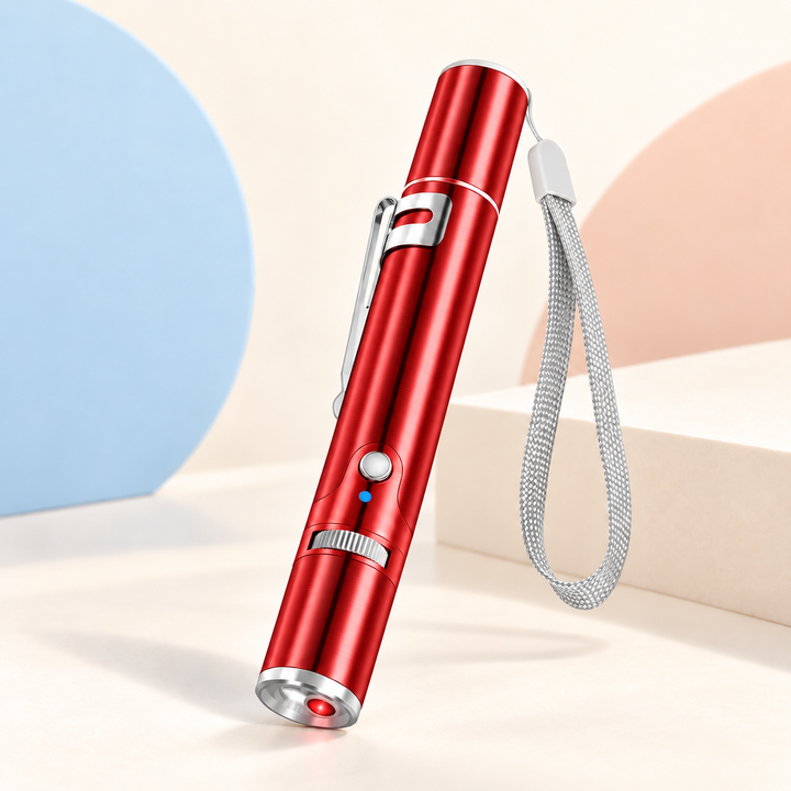 Pawtique red rechargeable laser cat toy with red light
