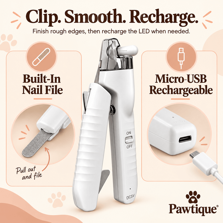 Pawtique LumiClip™ LED Pet Nail Clipper with Safety Shield &amp; File - Pawtique