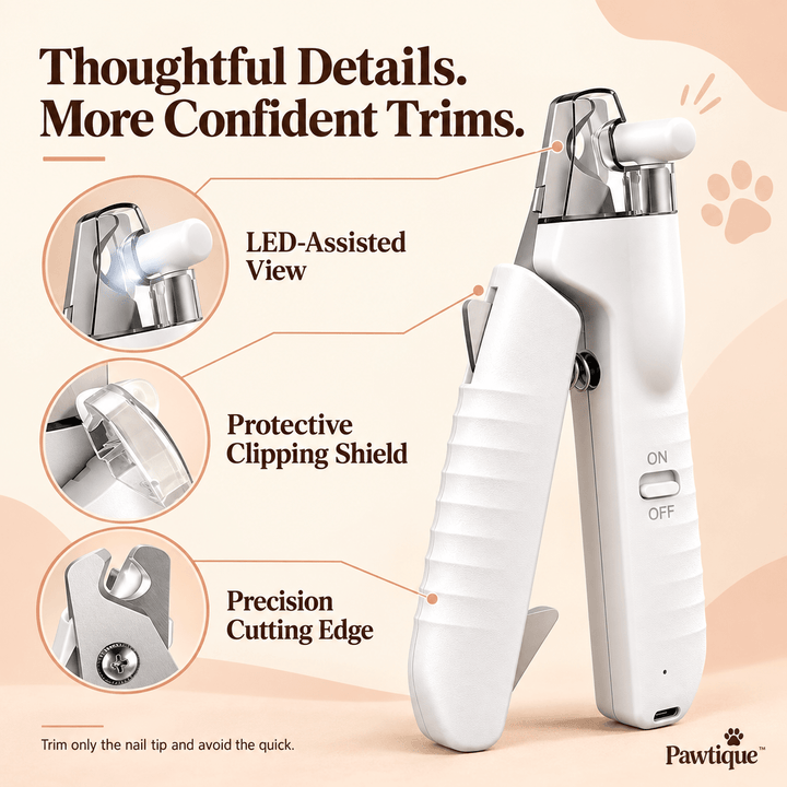 Pawtique LumiClip™ LED Pet Nail Clipper with Safety Shield &amp; File - Pawtique