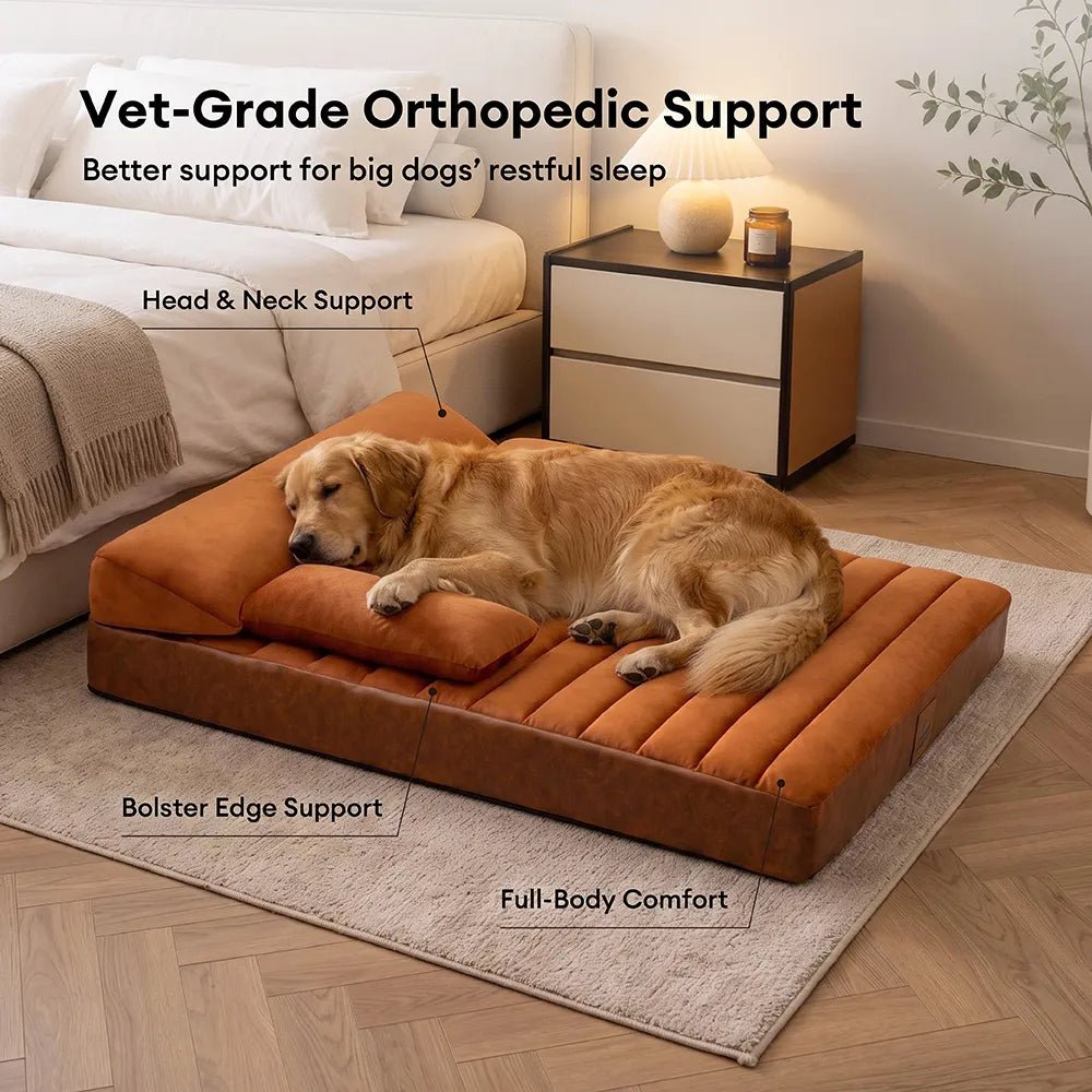 Pawtique LuxeNest™ Orthopedic Bolster Dog Sofa Bed - Pawtique