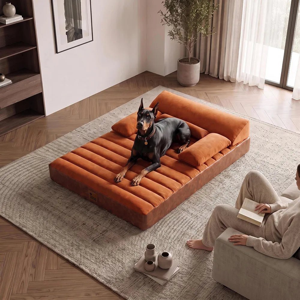 Pawtique LuxeNest™ Orthopedic Bolster Dog Sofa Bed - Pawtique