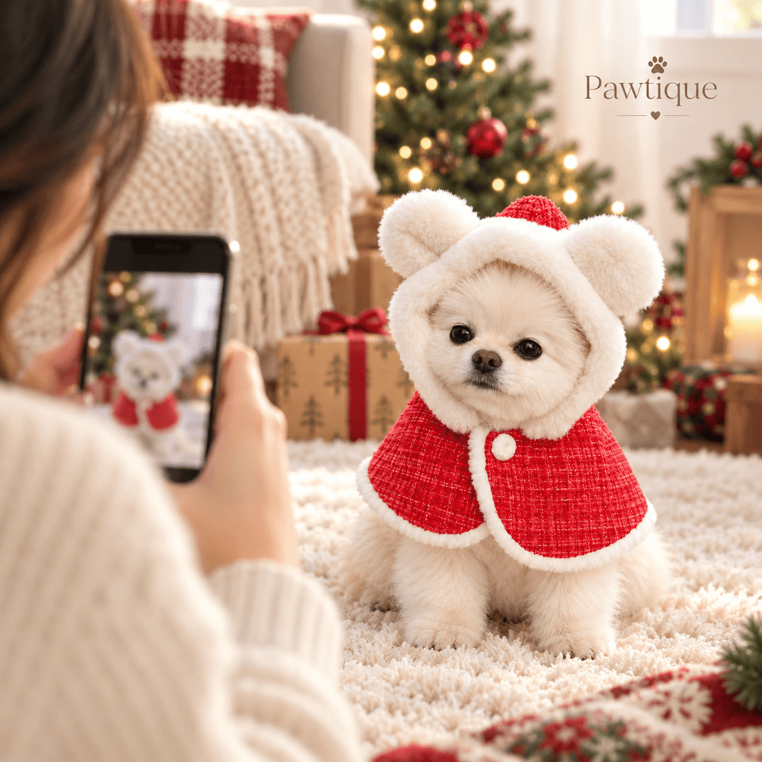 Pawtique MerryBear Christmas Hooded Dog Cape - Pawtique