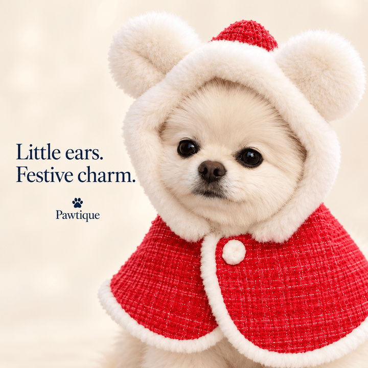 Pawtique MerryBear Christmas Hooded Dog Cape - Pawtique