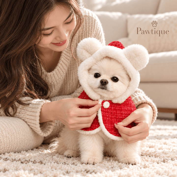 Pawtique MerryBear Christmas Hooded Dog Cape - Pawtique