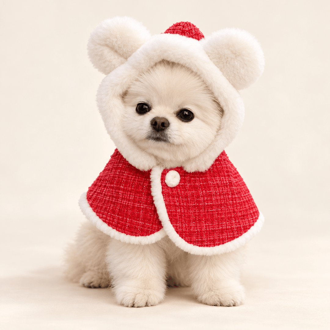 Pawtique MerryBear Christmas Hooded Dog Cape - Pawtique
