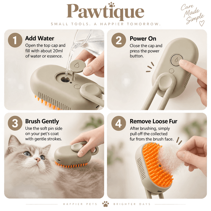 Pawtique MistLoop™ Rechargeable Mist Grooming Brush - Pawtique