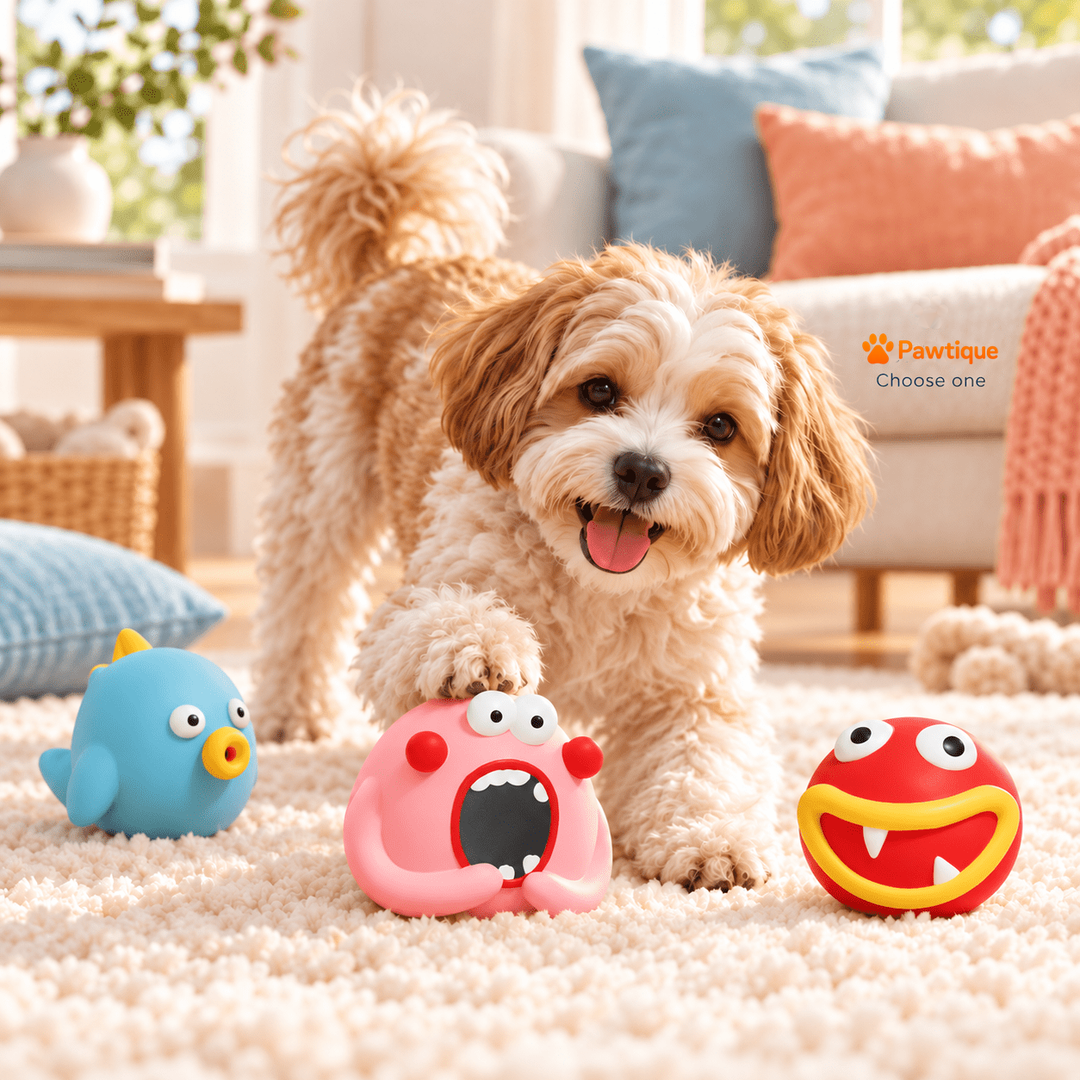 Dog beside several MonsterMunch character styles displayed together.