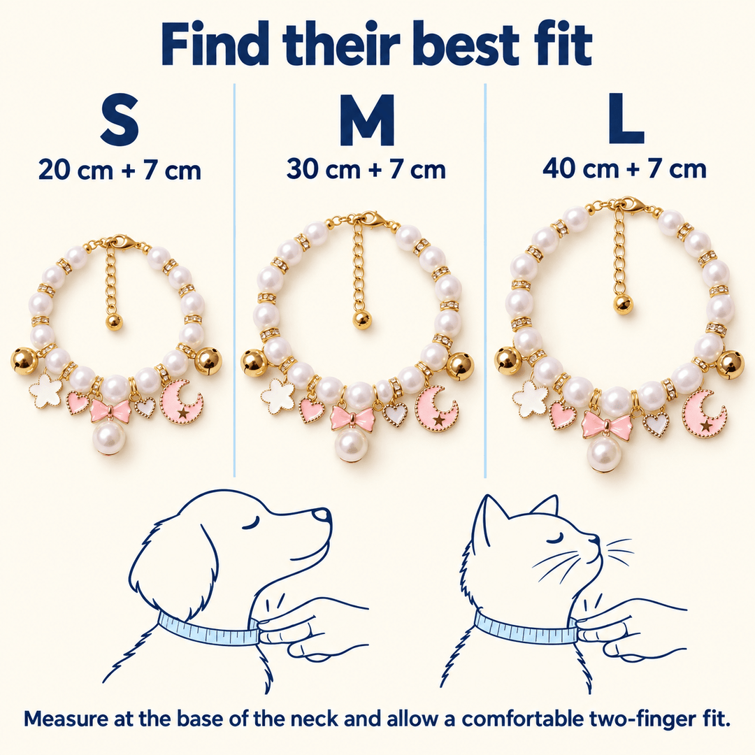 Pawtique Moonbow™ Pearl Charm Pet Necklace - Pawtique
