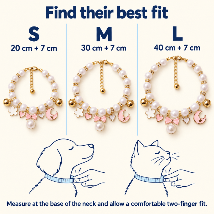 Pawtique Moonbow™ Pearl Charm Pet Necklace - Pawtique