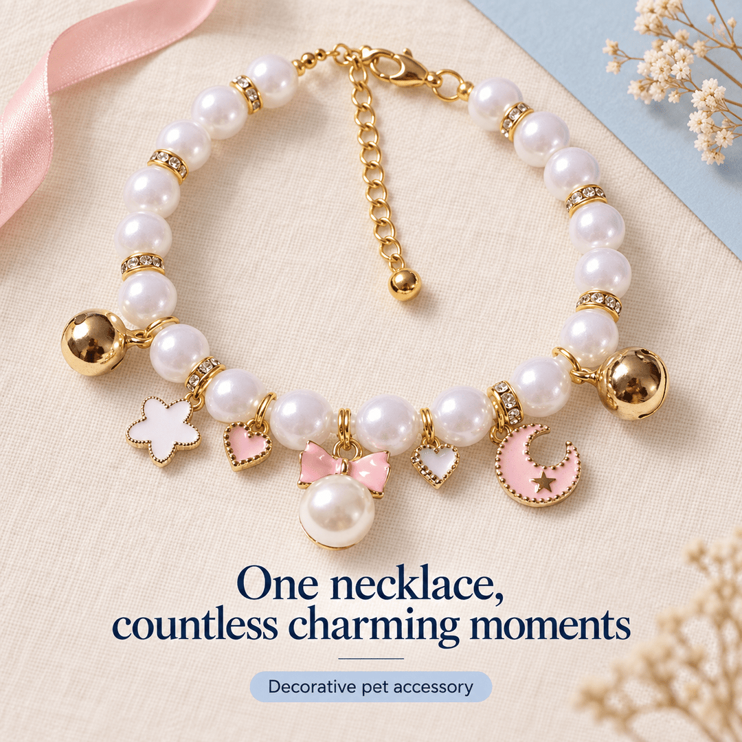 Pawtique Moonbow™ Pearl Charm Pet Necklace - Pawtique