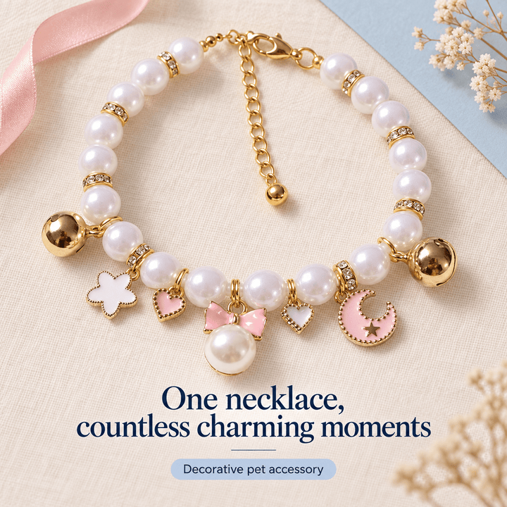Pawtique Moonbow™ Pearl Charm Pet Necklace - Pawtique