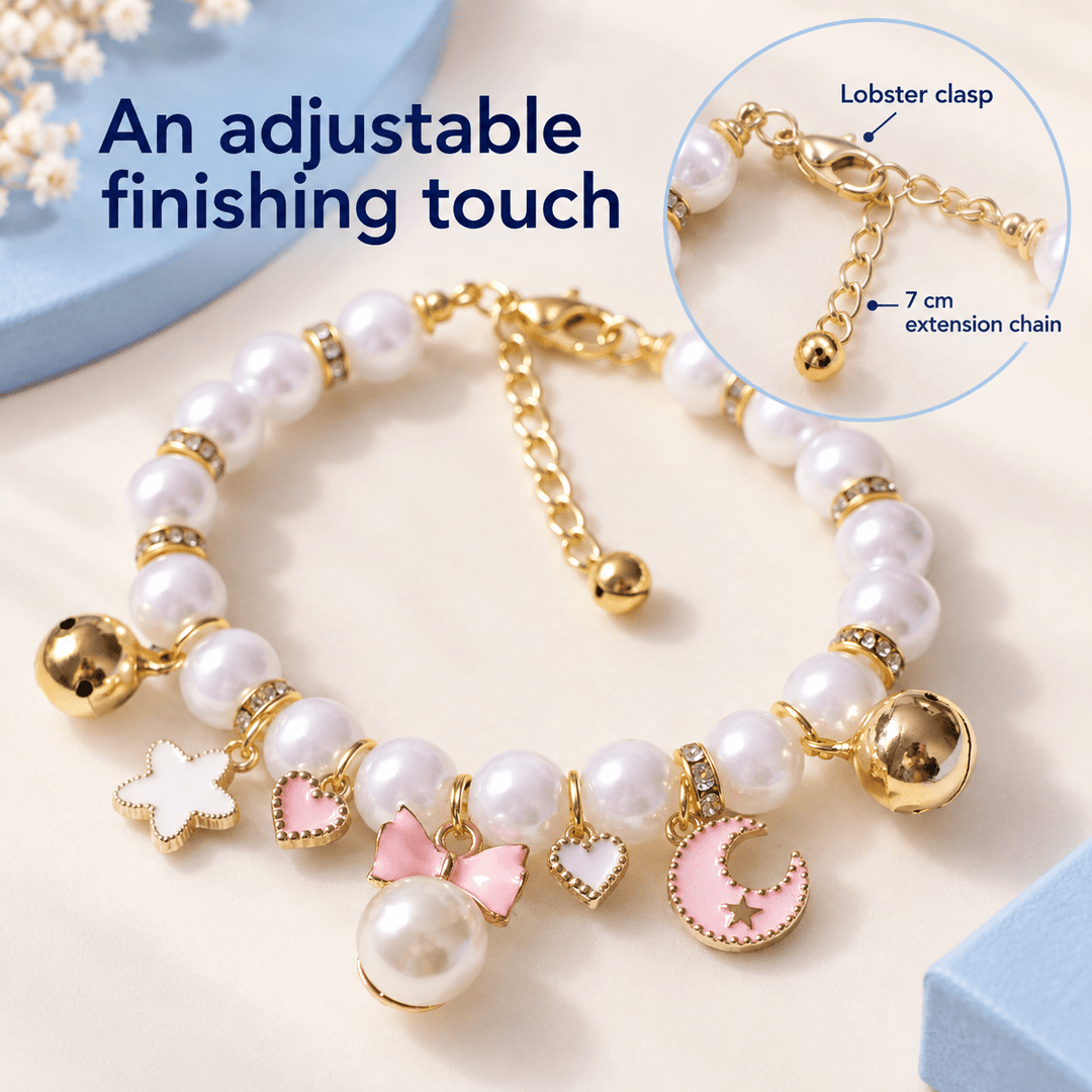 Pawtique Moonbow™ Pearl Charm Pet Necklace - Pawtique