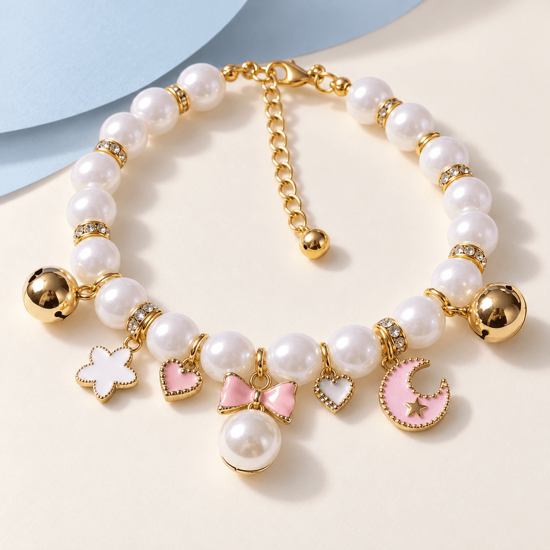 Pawtique Moonbow™ Pearl Charm Pet Necklace - Pawtique