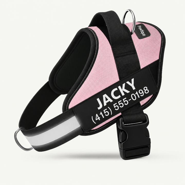 Pawtique NameTrail personalized no-pull harness in Pink