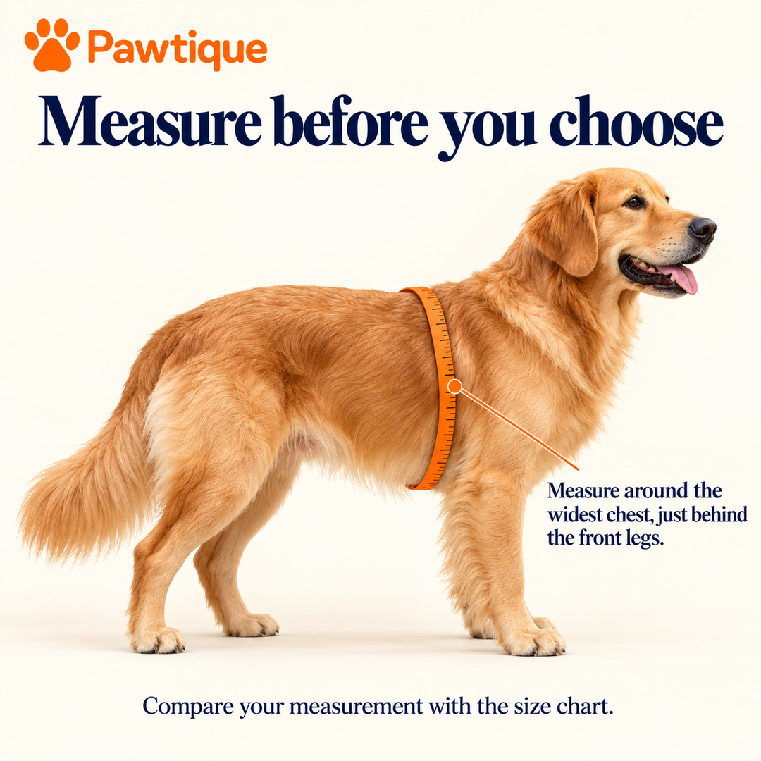 How to measure chest behind the front legs