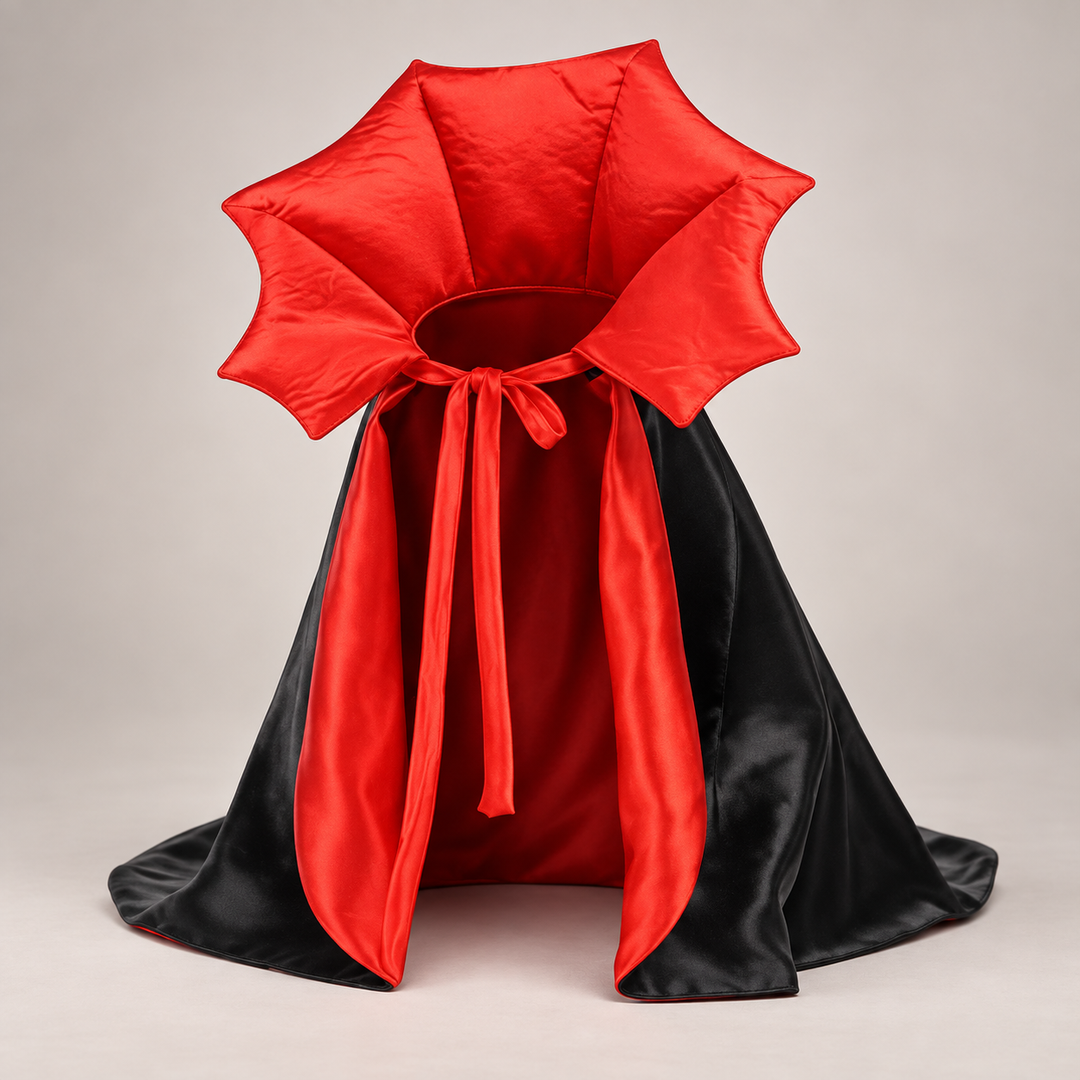 Pawtique Nightfang red and black vampire cape for pets