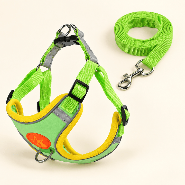 Pawtique NightGlide™ Reflective Soft-Mesh Dog Harness &amp; Leash Set - Pawtique