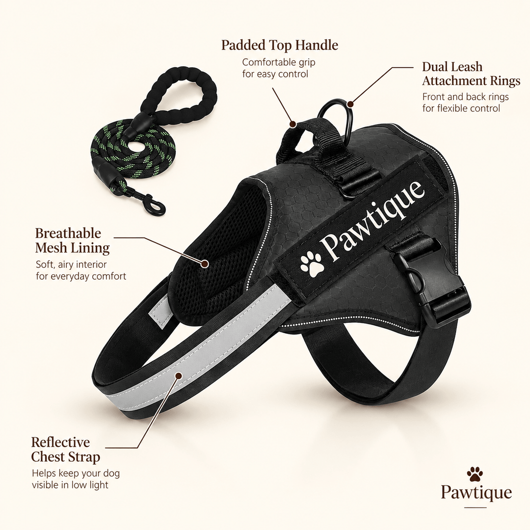 Pawtique NightStride™ Reflective Adjustable Dog Harness - Pawtique