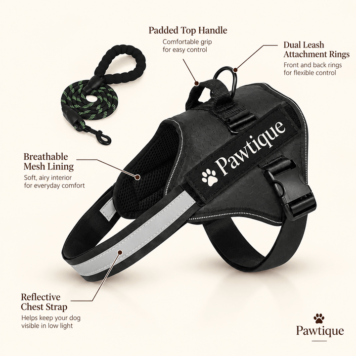 Pawtique NightStride™ Reflective Adjustable Dog Harness - Pawtique