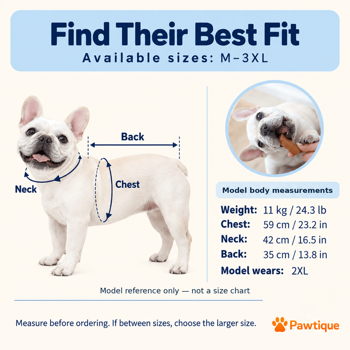 Pawtique NorthPuff model body measurements — not a size chart