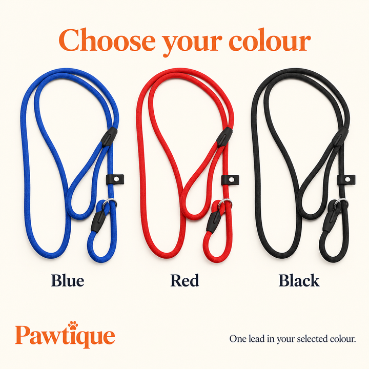 Blue, red and black slip lead colour options; one lead supplied