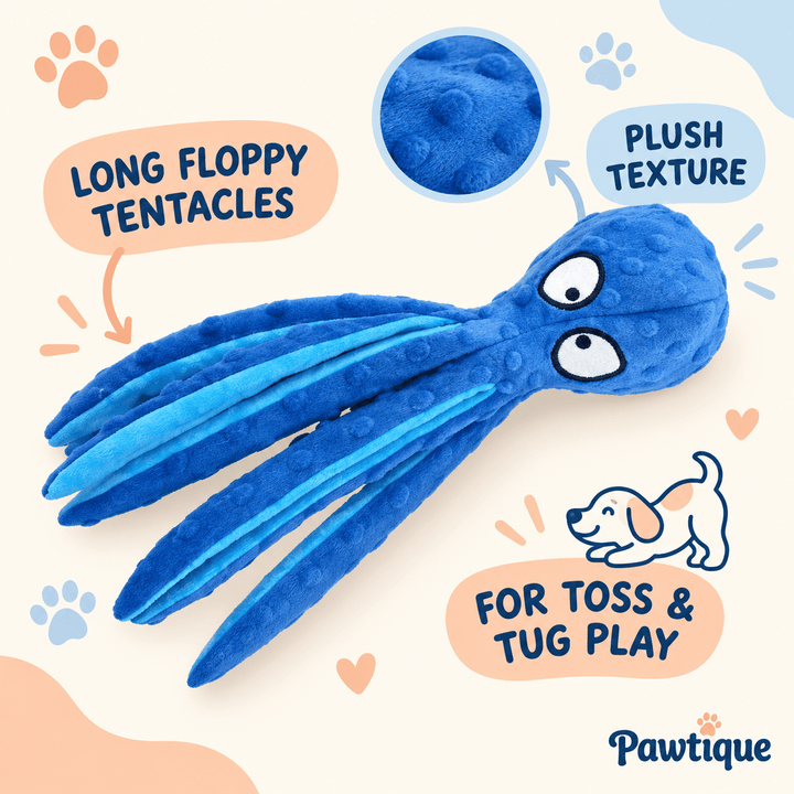 Pawtique OctoTug™ Plush Squeaky Dog Toy - Pawtique