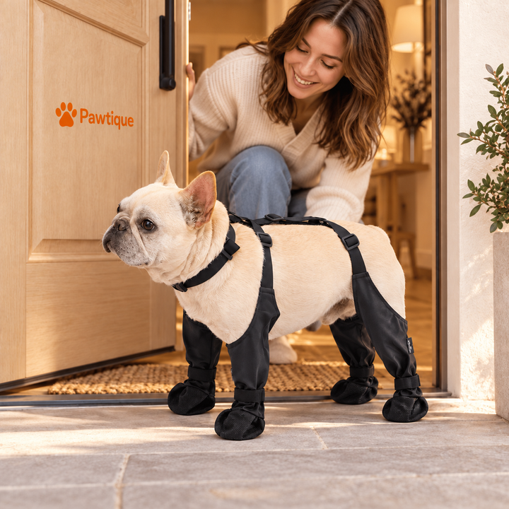 Pawtique Connected Dog Leggings — Preparing for an outing