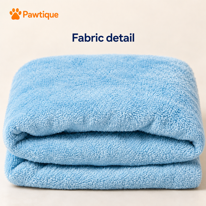 Close-up of the blue Pastel robe fabric