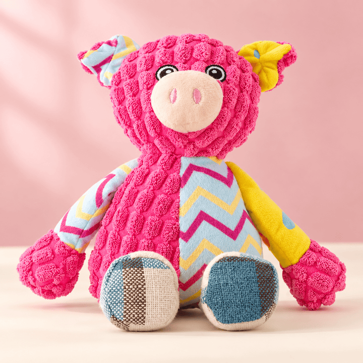 Pawtique PatchPals™ Textured Squeaky Plush Dog Toy - Pawtique