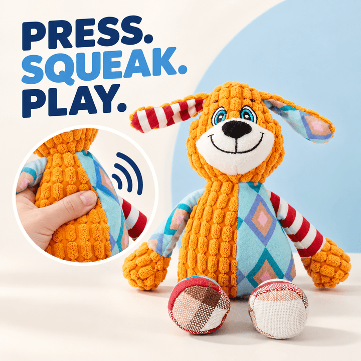 Pawtique PatchPals™ Textured Squeaky Plush Dog Toy - Pawtique