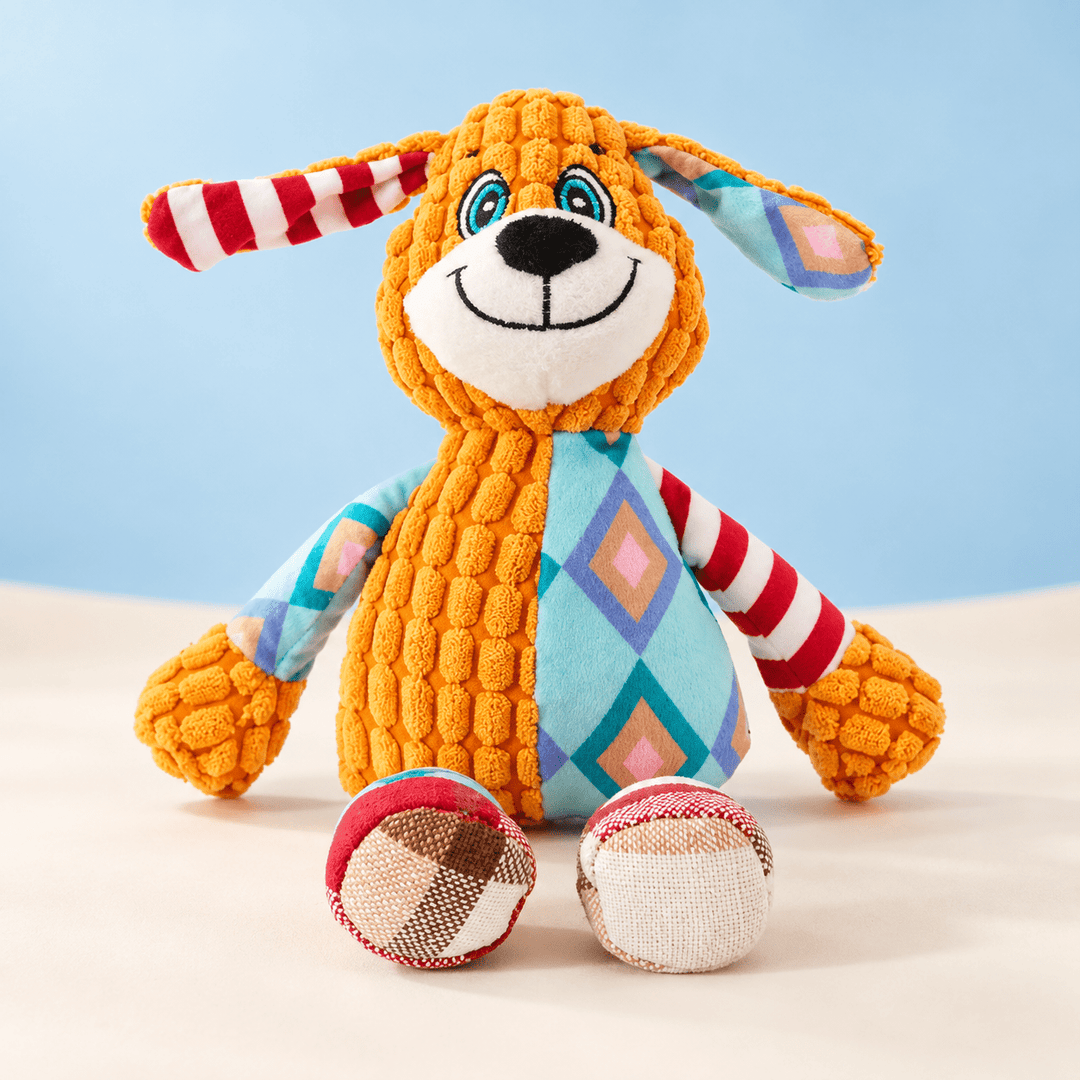 Pawtique PatchPals™ Textured Squeaky Plush Dog Toy - Pawtique