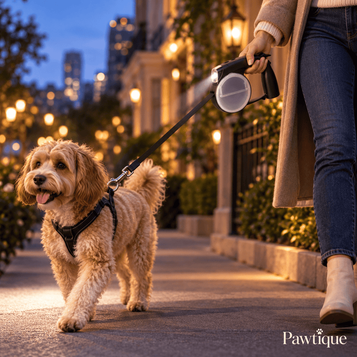 Pawtique PawGlow™ 5-in-1 LED Retractable Dog Leash - Pawtique