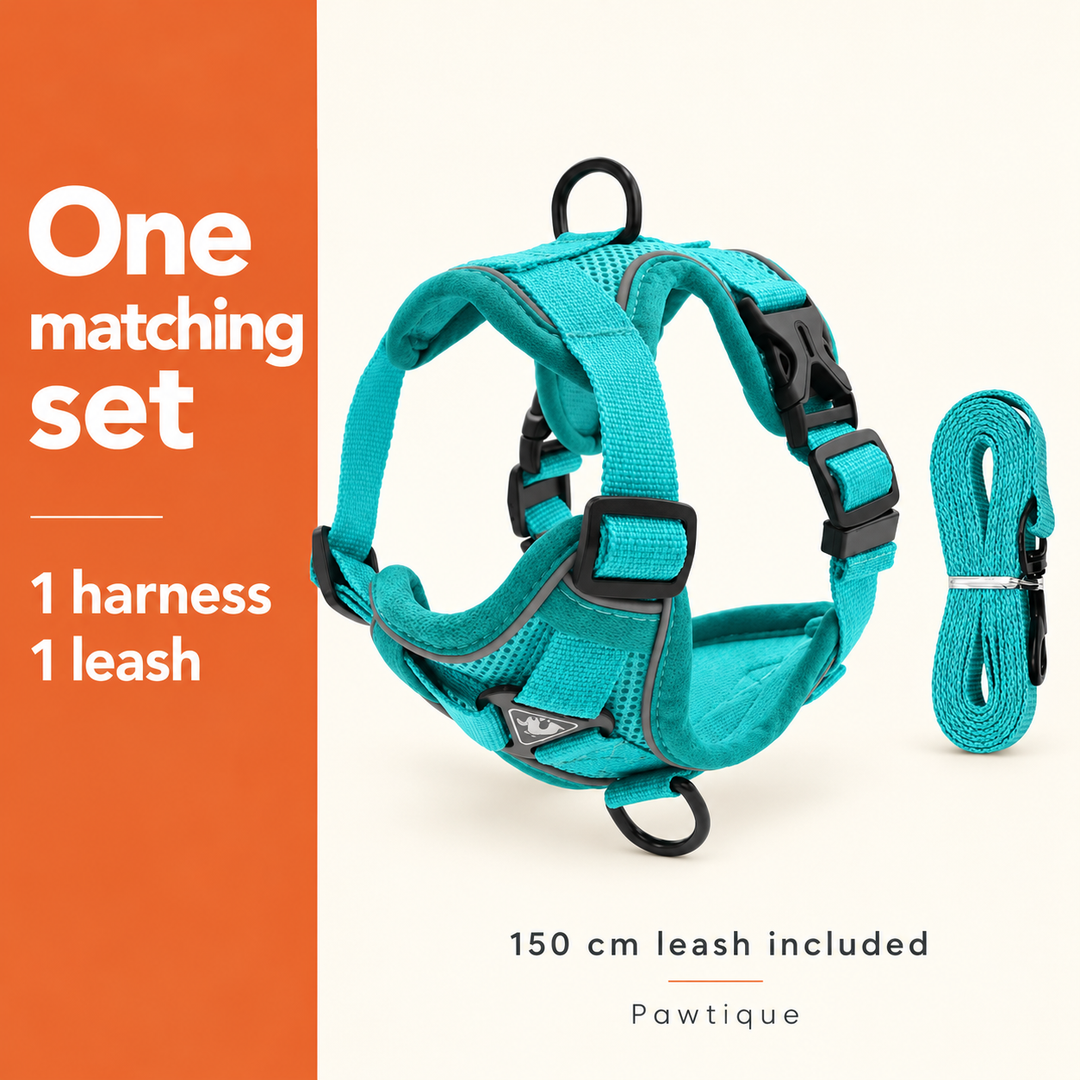 PawSecure set contents: one harness and one matching 150 cm leash