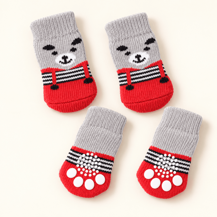 Pawtique PawStep™ Non-Slip Knitted Dog Socks · 4-Piece Set - Pawtique