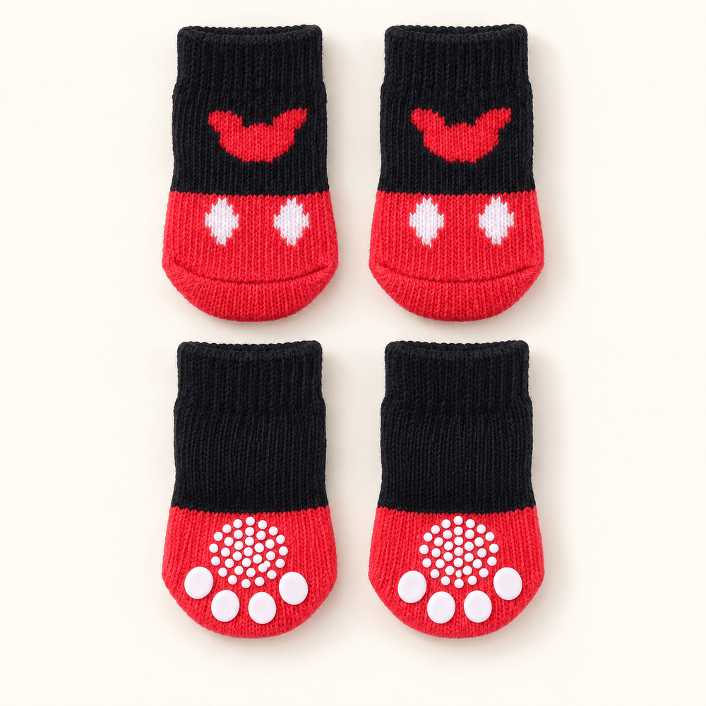 Pawtique PawStep™ Non-Slip Knitted Dog Socks · 4-Piece Set - Pawtique