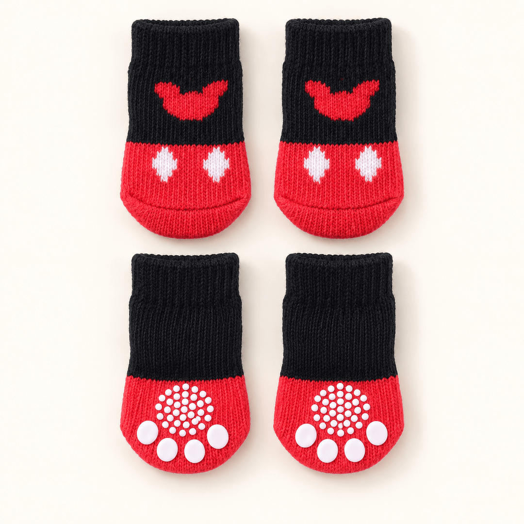 Pawtique PawStep™ Non-Slip Knitted Dog Socks · 4-Piece Set - Pawtique