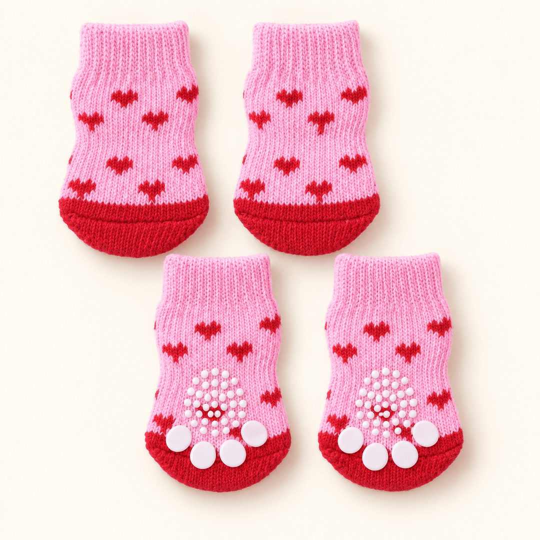 Pawtique PawStep™ Non-Slip Knitted Dog Socks · 4-Piece Set - Pawtique