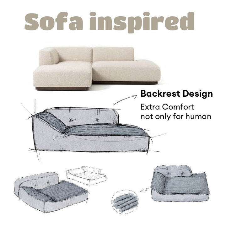 Pawtique PillowLounge™ Washable Bolster Pet Bed - Pawtique