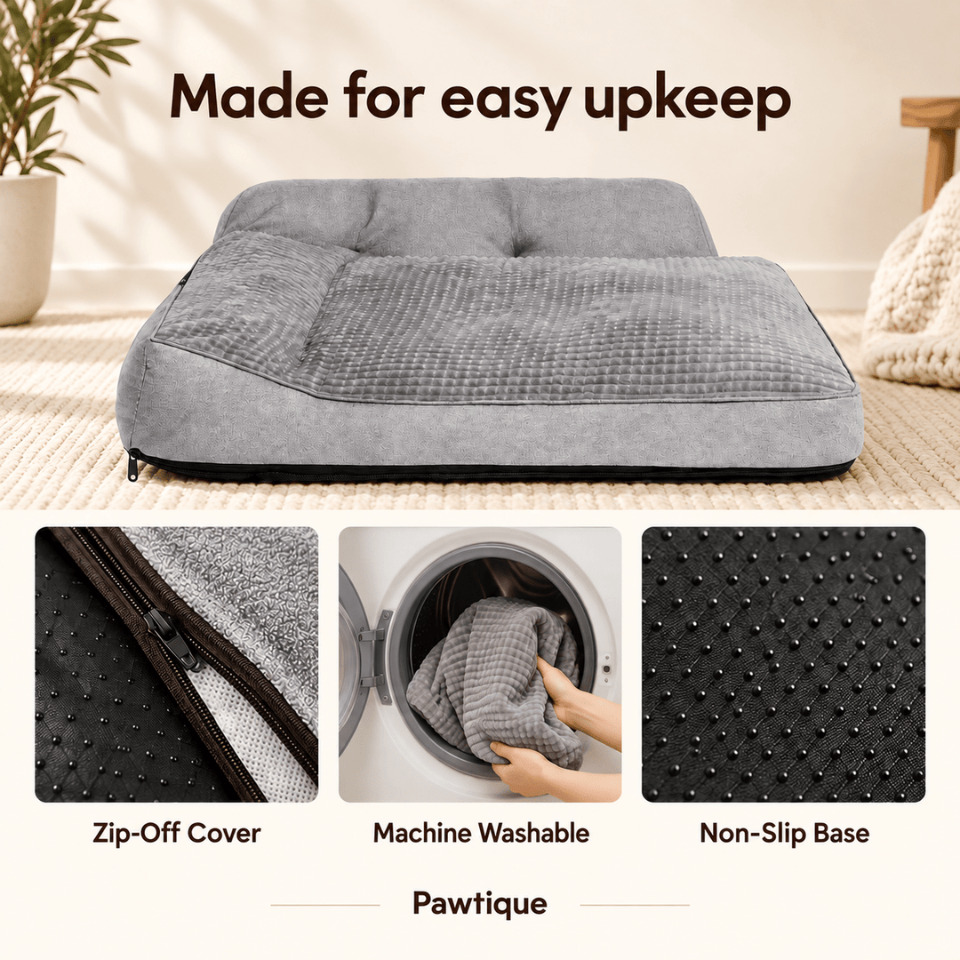 Pawtique PillowLounge™ Washable Bolster Pet Bed - Pawtique