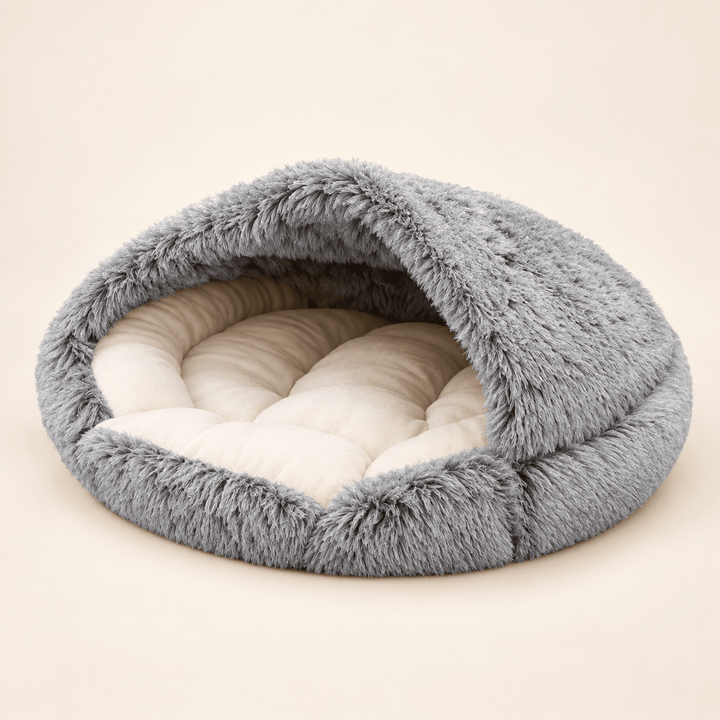 Pawtique PitaNest™ Semi-Enclosed Plush Pet Bed - Pawtique