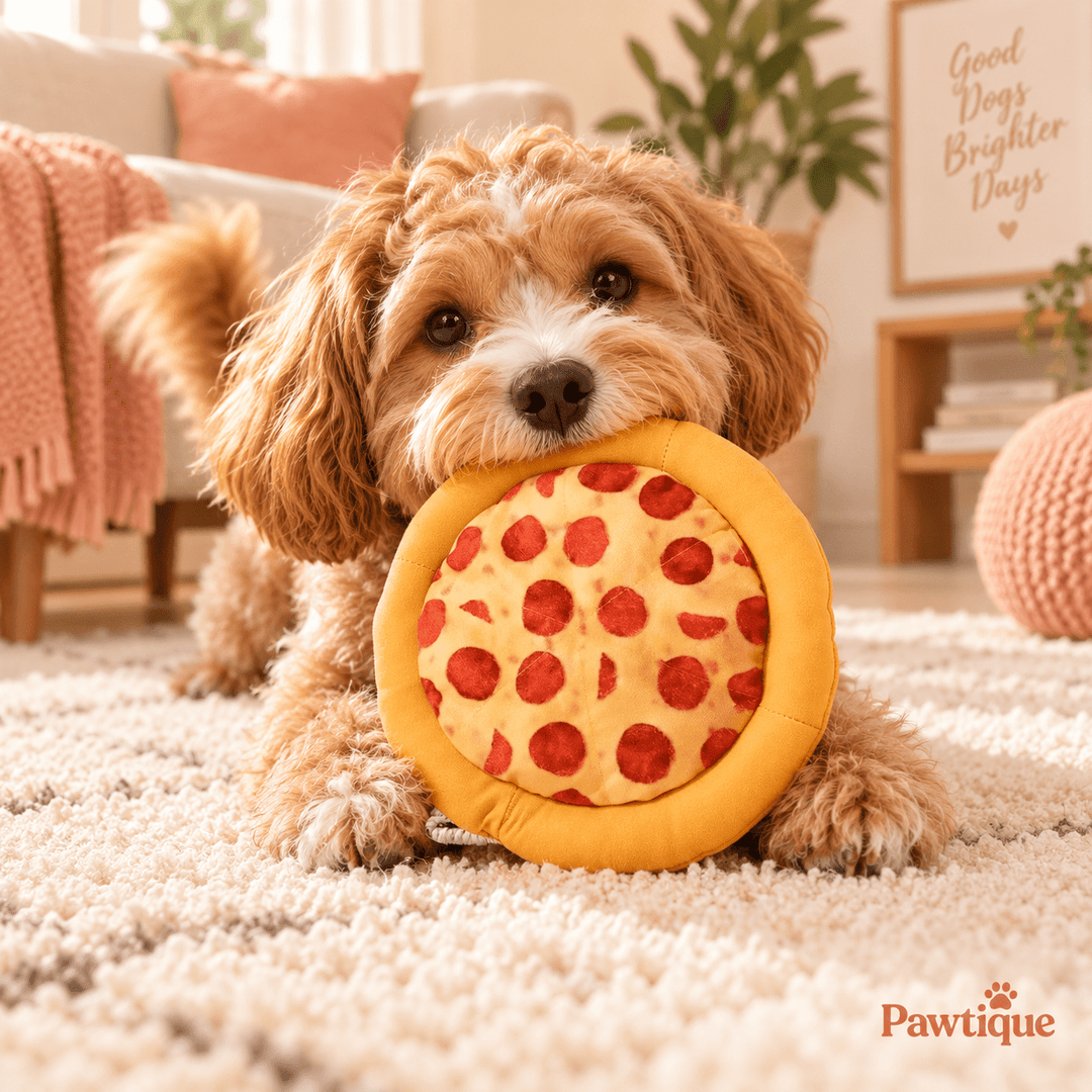 Pawtique PizzaPup™ Plush Squeaky Dog Toy - Pawtique